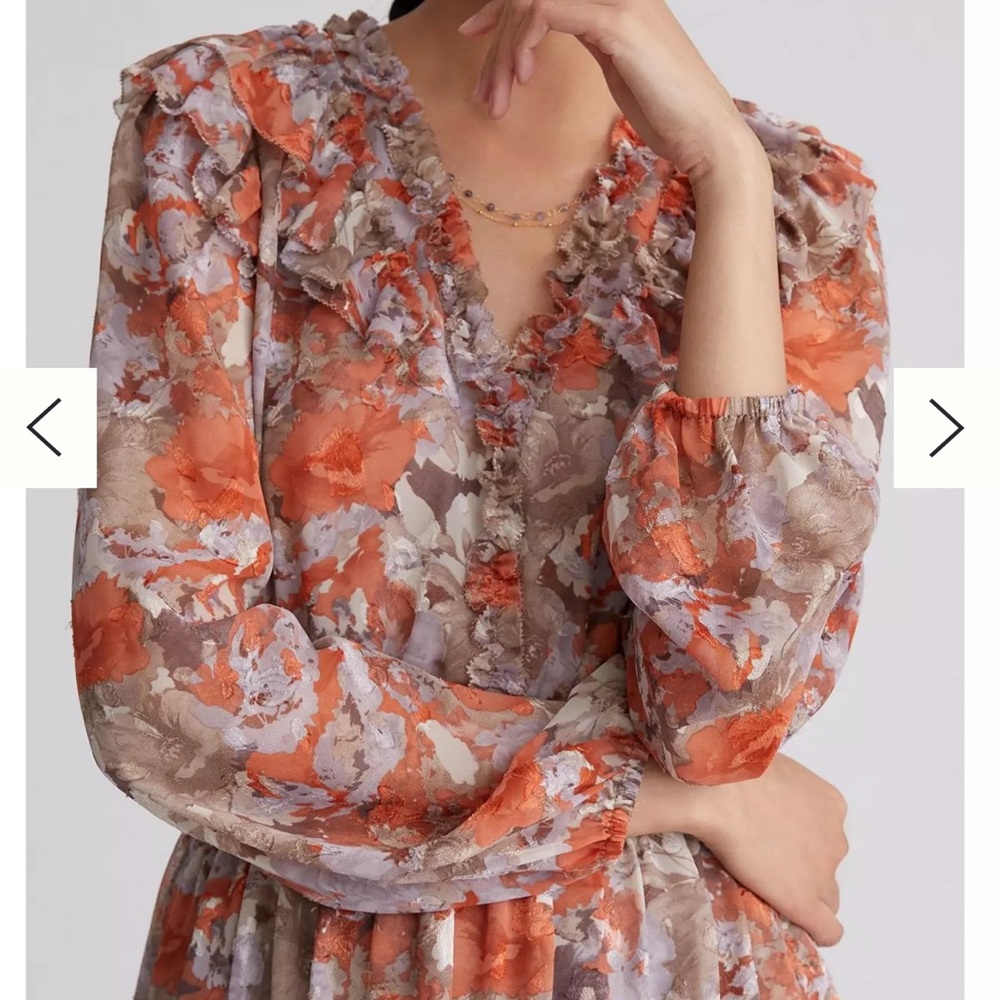 Floral Ruffle Dress - Size 1X